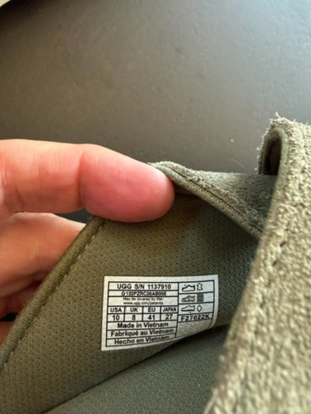 Ugg Slide Sandal Green Velcro Size 10 - Picture 4 of 5
